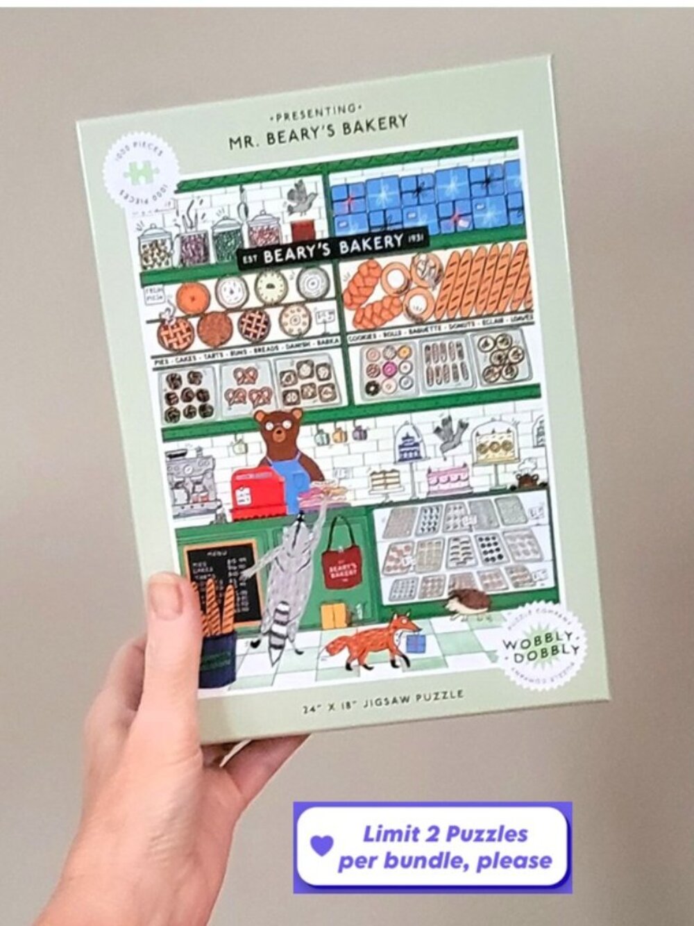 Wobbly Dobbly MR. BEARY'S BAKERY Jigsaw Puzzle 1000 pieces